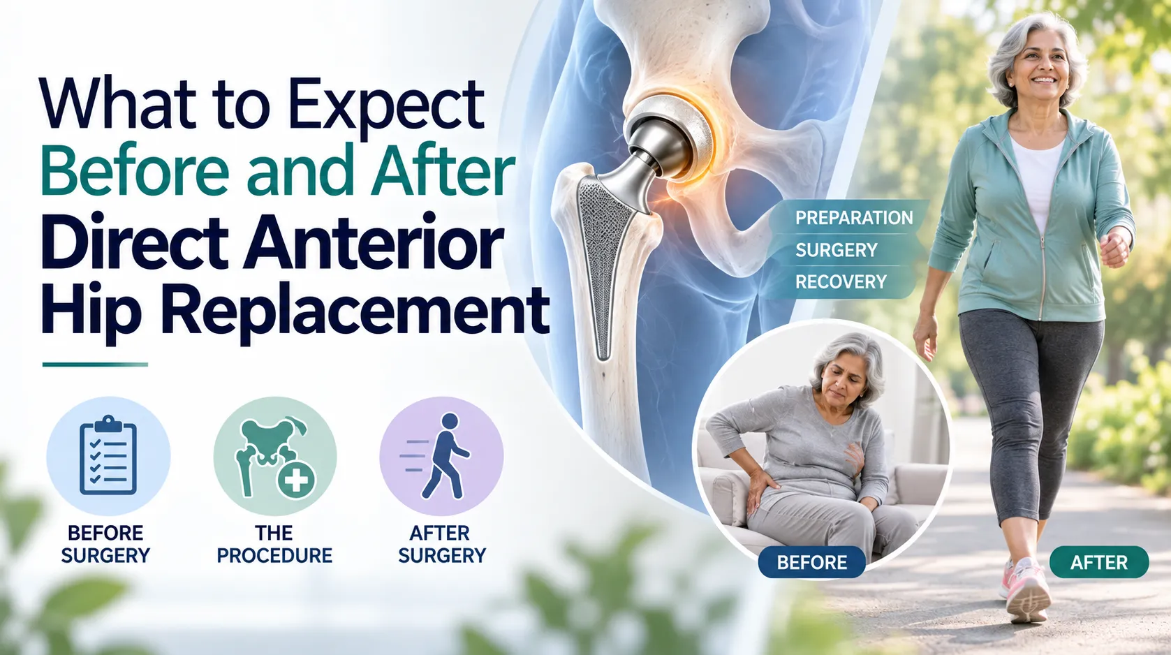 What to Expect Before and After Direct Anterior Hip Replacement
